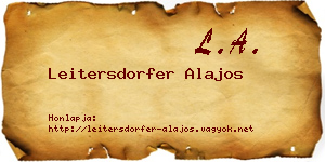 Leitersdorfer Alajos névjegykártya